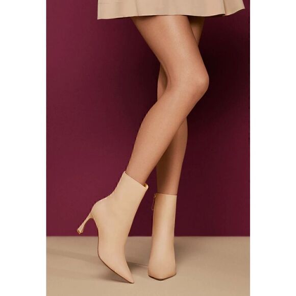 Alexandre Birman Myra 85 Ankle Heeled Boots Women's 10 Beige Leather Kitten Heel - Picture 5 of 10